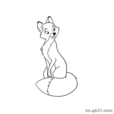 Free printable Elegant Sitting Fox Coloring Page coloring page