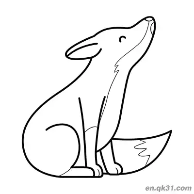 Free printable Fox Sitting Looking Up Coloring Page coloring page
