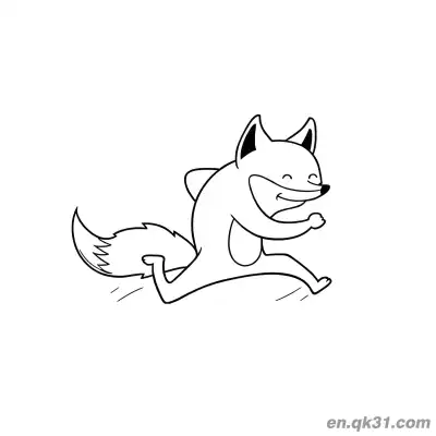 Free printable Happy Running Little Fox Coloring Page coloring page