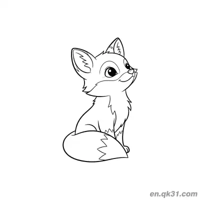 Free printable Little Fox Looking Up Coloring Page coloring page