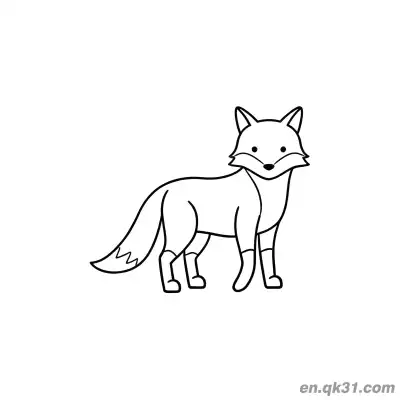 Free printable Minimalist Line Art Standing Fox Coloring Page coloring page