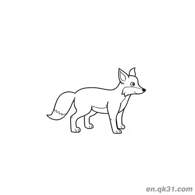 Free printable Minimalist Standing Fox Coloring Page coloring page