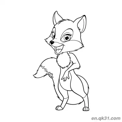 Free printable Playful Dancing Fox Coloring Page coloring page