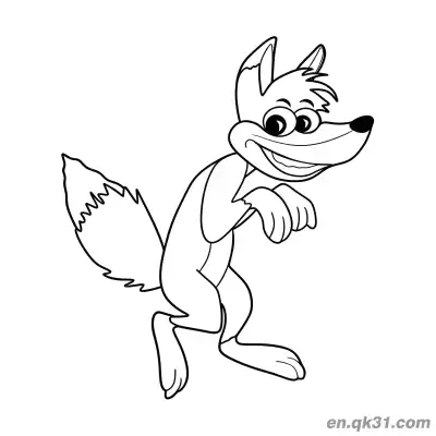 Free printable Playful Leaning Cartoon Fox Coloring Page coloring page
