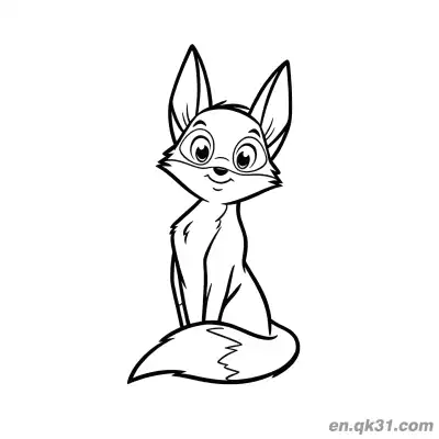 Free printable Playful Sitting Fox Coloring Page coloring page