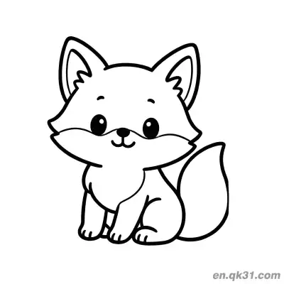 Free printable Round Face Chibi Cute Fox Coloring Page coloring page