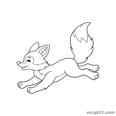 Free printable Running Fox Cub Coloring Page coloring page