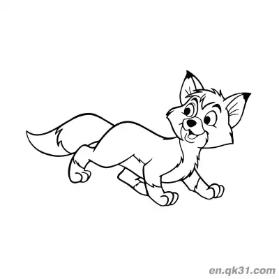 Free printable Running Little Fox Coloring Page coloring page