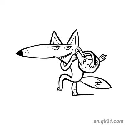 Free printable Sly Fox with Bag Coloring Page coloring page