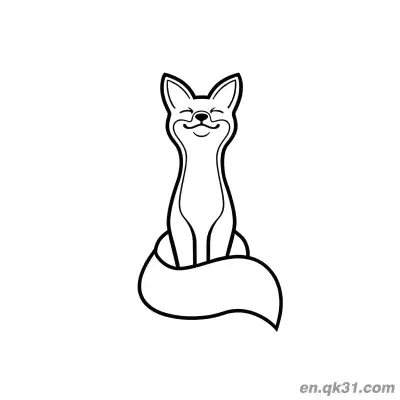 Free printable Smiling Sitting Fox Coloring Page coloring page