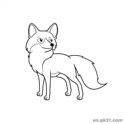 Free printable Smiling Standing Fox Coloring Page coloring page