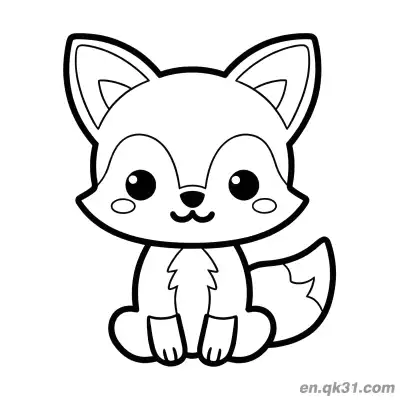 Free printable Soft Cute Round Face Chibi Fox Coloring Page coloring page