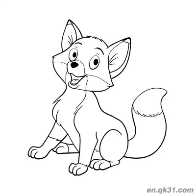 Free printable Surprised Little Fox Coloring Page coloring page