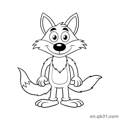 Free printable Two Tailed Cartoon Fox Coloring Page coloring page