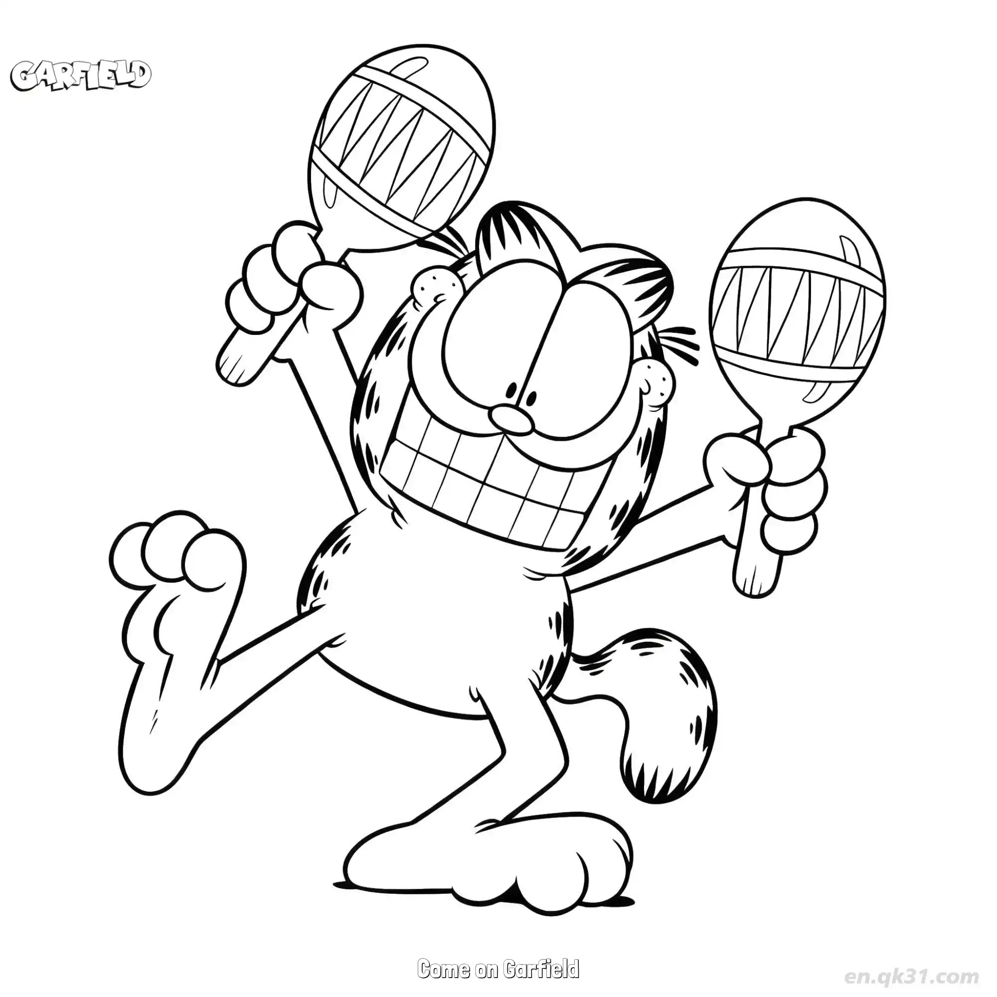 Come on Garfield  Coloring Page - Free Printable Garfield Cat PDF Coloring Sheets – Free Printable Coloring Page for Kids and Adults