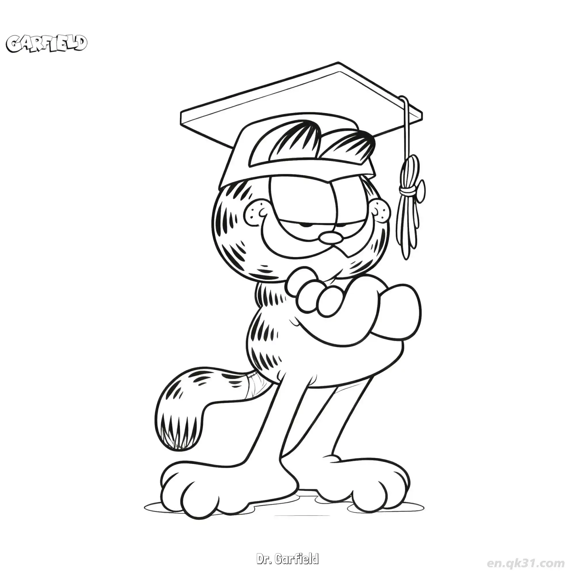 Dr. Garfield  Coloring Page - Free Printable Garfield Cat PDF Coloring Sheets – Free Printable Coloring Page for Kids and Adults