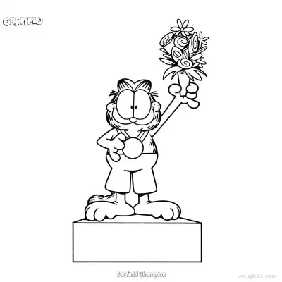 Free printable Garfield Champion 1 Coloring Page - Free PDF Printable Garfield Cat Coloring Sheets coloring page