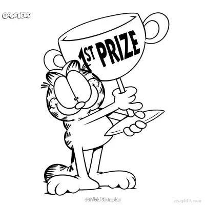 Free printable Garfield Champion 2 Coloring Page - Free PDF Printable Garfield Cat Coloring Sheets coloring page