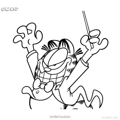 Free printable Garfield Conducts  Coloring Page - Free PDF Printable Garfield Cat Coloring Sheets coloring page