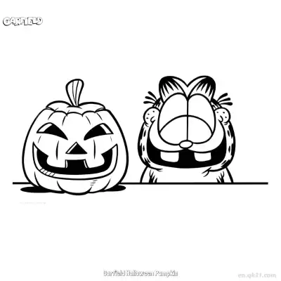Free printable Garfield Halloween Pumpkin  Coloring Page - Free PDF Printable Garfield Cat Coloring Sheets coloring page
