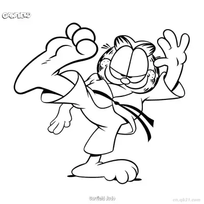 Free printable Garfield Judo  Coloring Page - Free PDF Printable Garfield Cat Coloring Sheets coloring page