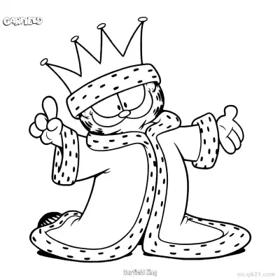 Free printable Garfield King 1 Coloring Page - Free PDF Printable Garfield Cat Coloring Sheets coloring page