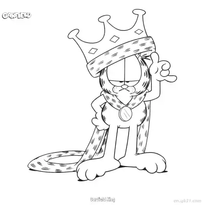 Free printable Garfield King 2 Coloring Page - Free PDF Printable Garfield Cat Coloring Sheets coloring page