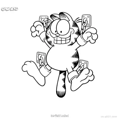 Free printable Garfield Locked  Coloring Page - Free PDF Printable Garfield Cat Coloring Sheets coloring page