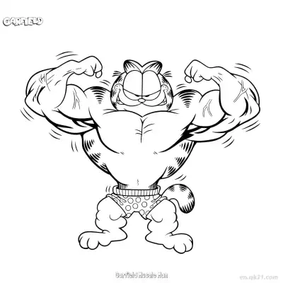 Free printable Garfield Muscle Man  Coloring Page - Free PDF Printable Garfield Cat Coloring Sheets coloring page
