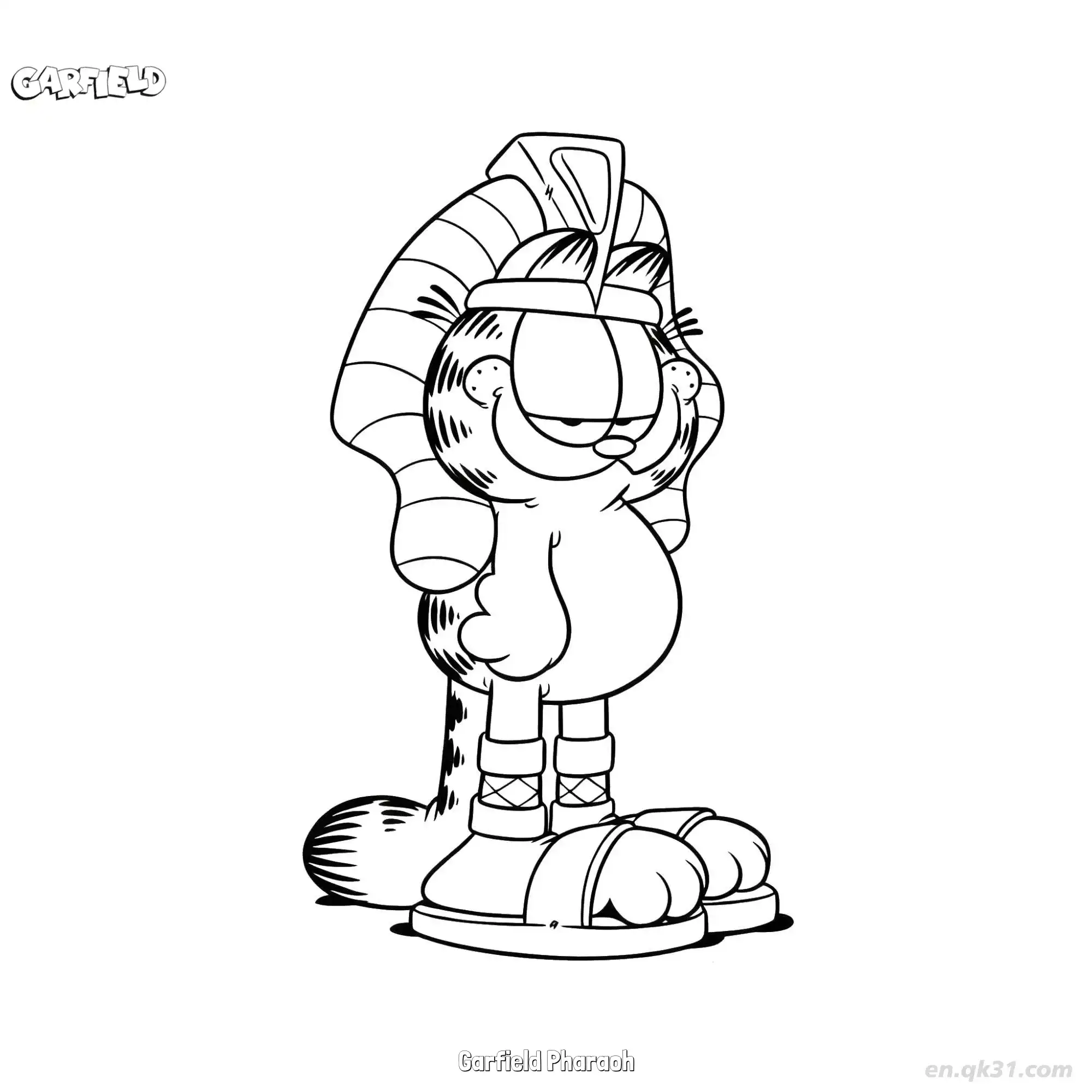 Garfield Pharaoh  Coloring Page - Free Printable Garfield Cat PDF Coloring Sheets – Free Printable Coloring Page for Kids and Adults