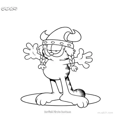 Free printable Garfield Pirate Costume 2 Coloring Page - Free PDF Printable Garfield Cat Coloring Sheets coloring page