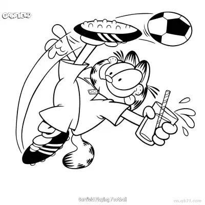 Free printable Garfield Playing Football  Coloring Page - Free PDF Printable Garfield Cat Coloring Sheets coloring page