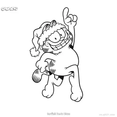 Free printable Garfield Santa Claus  Coloring Page - Free PDF Printable Garfield Cat Coloring Sheets coloring page