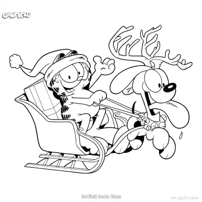 Free printable Garfield Santa Claus 1 Coloring Page - Free PDF Printable Garfield Cat Coloring Sheets coloring page