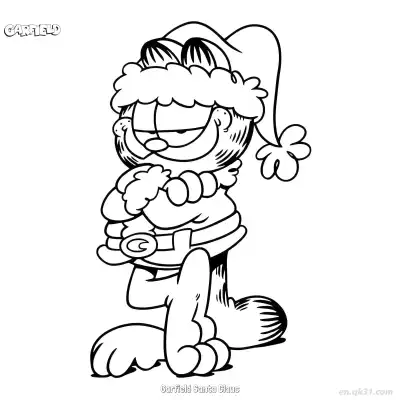Free printable Garfield Santa Claus 3 Coloring Page - Free PDF Printable Garfield Cat Coloring Sheets coloring page
