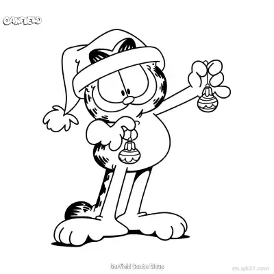 Free printable Garfield Santa Claus 5 Coloring Page - Free PDF Printable Garfield Cat Coloring Sheets coloring page