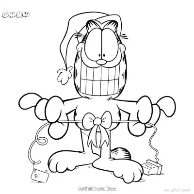 Free printable Garfield Santa Claus 6 Coloring Page - Free PDF Printable Garfield Cat Coloring Sheets coloring page
