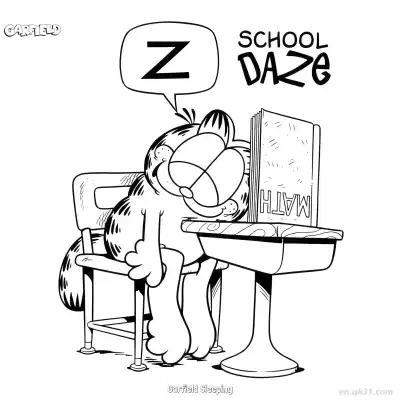 Free printable Garfield Sleeping  Coloring Page - Free PDF Printable Garfield Cat Coloring Sheets coloring page