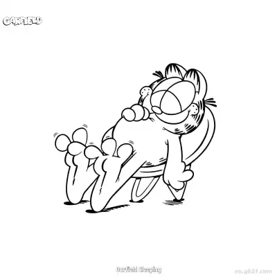 Free printable Garfield Sleeping 2 Coloring Page - Free PDF Printable Garfield Cat Coloring Sheets coloring page