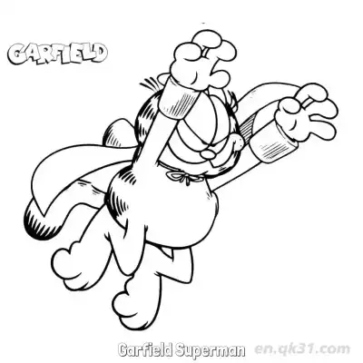 Free printable Garfield Superman 1 Coloring Page - Free PDF Printable Garfield Cat Coloring Sheets coloring page