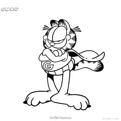 Free printable Garfield Superman 2 Coloring Page - Free PDF Printable Garfield Cat Coloring Sheets coloring page