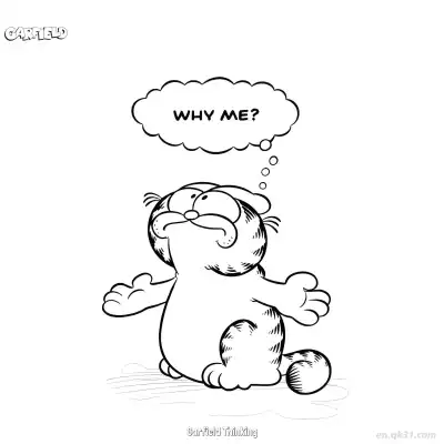 Free printable Garfield Thinking  Coloring Page - Free PDF Printable Garfield Cat Coloring Sheets coloring page