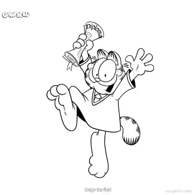 Free printable Judge Garfield  Coloring Page - Free PDF Printable Garfield Cat Coloring Sheets coloring page