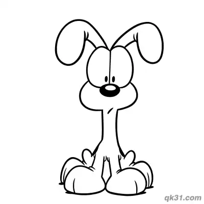 Free printable Classic Standing Odie Coloring Page | Garfield and Odie for Preschool coloring page