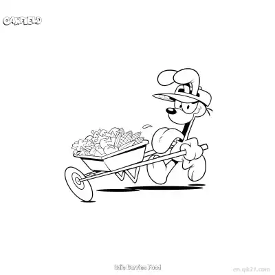 Free printable Odie Dog Carries Food  Coloring Page - Free PDF Printable Garfield Cat Coloring Sheets coloring page