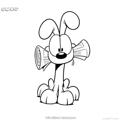 Free printable Odie Dog Delivers Newspapers  Coloring Page - Free PDF Printable Garfield Cat Coloring Sheets coloring page