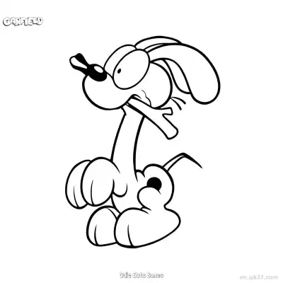 Free printable Odie Dog Eats Bones  Coloring Page - Free PDF Printable Garfield Cat Coloring Sheets coloring page