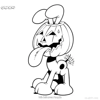 Free printable Odie Dog Halloween Pumpkin  Coloring Page - Free PDF Printable Garfield Cat Coloring Sheets coloring page