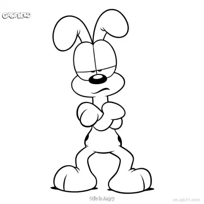 Free printable Odie Dog is Angry  Coloring Page - Free PDF Printable Garfield Cat Coloring Sheets coloring page