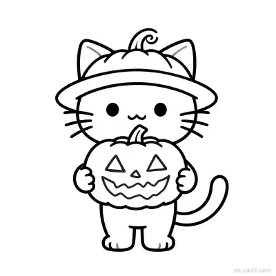 Free printable Halloween Cat 1 Coloring Page - Free PDF Printable Cute Cat Coloring Sheets coloring page